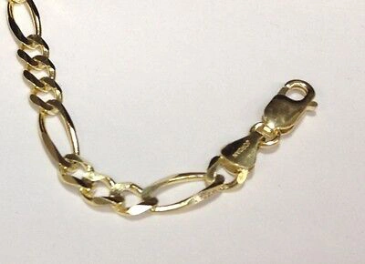 Pre-owned R C I 10k Yellow Gold 22" Mens Solid Figaro Curb Link Chain/necklace 6.5mm 23 Grams In No Stone
