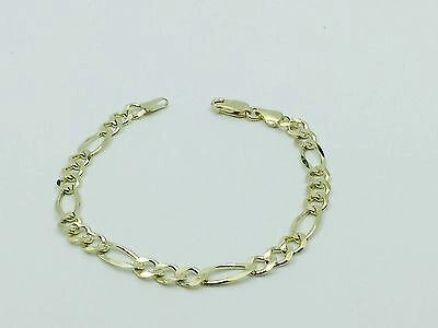 Pre-owned R C I 10k Yellow Gold 22" Mens Solid Figaro Curb Link Chain/necklace 6.5mm 23 Grams In No Stone