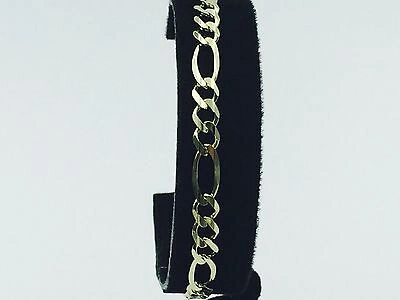 Pre-owned R C I 10k Yellow Gold 22" Mens Solid Figaro Curb Link Chain/necklace 6.5mm 23 Grams In No Stone