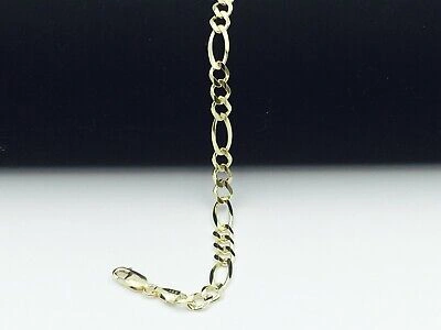 Pre-owned R C I 10k Yellow Gold Mens Solid Figaro Curb Link Chain/necklace 22" 6.5mm 23 Grams In No Stone