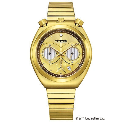 Pre-owned Citizen An3662-51w Tsuno Chrono Star Wars C-3po Gold-tone Dial Watch Limited 600