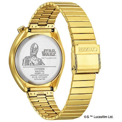 Pre-owned Citizen An3662-51w Tsuno Chrono Star Wars C-3po Gold-tone Dial Watch Limited 600