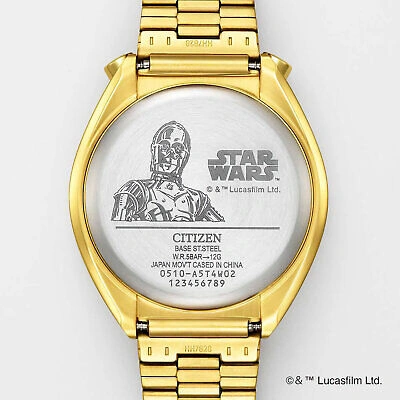 Pre-owned Citizen An3662-51w Tsuno Chrono Star Wars C-3po Gold-tone Dial Watch Limited 600