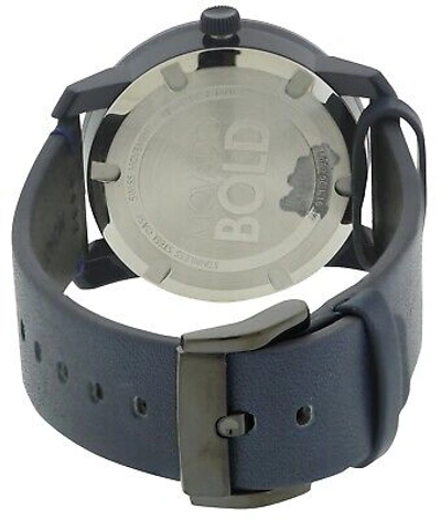 Pre-owned Movado Bold Leather Mens Watch 3600370