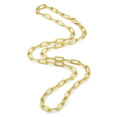 Pre-owned Nuragold 14k Yellow Gold 7mm Paperclip Chain Rolo Elongated Link Cable Bracelet Womens 8"