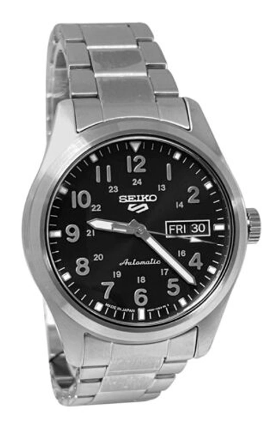Pre-owned Seiko 5 Sports Srpg27 Automatic Watch Black Stainless Steel Bracelet Japan