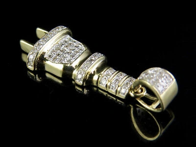 Pre-owned Jewelry Unlimited Unisex 10k Yellow Gold Plug Socket Fuse Genuine Diamond Pendant Charm 1/5 Ct 1" In H-i