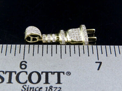 Pre-owned Jewelry Unlimited Unisex 10k Yellow Gold Plug Socket Fuse Genuine Diamond Pendant Charm 1/5 Ct 1" In H-i