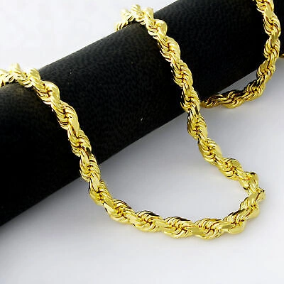 Pre-owned Nuragold 10k Yellow Gold 5mm Diamond Cut Rope Chain Link Necklace Mens Womens 20"