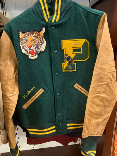 Pre-owned Polo Ralph Lauren Men's  Tigers Letterman Varsity Leather Jacket Fn0368 In As Pictured