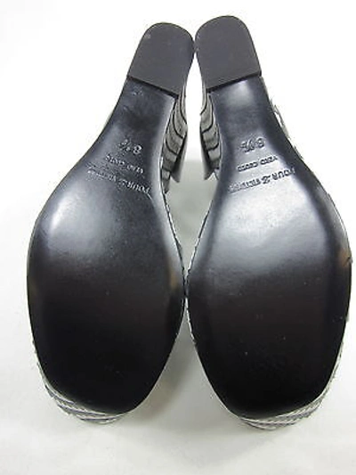 Pre-owned Pour La Victoire , Bonita Sandal Wedge, Womens, Black, Us 8.5m, Euro 38.5,
