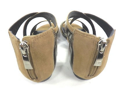 Pre-owned Pour La Victoire , Brienne Sandal, Womens, Pewter/ Tobacco, Us 8 M, Euro 38, In Silver