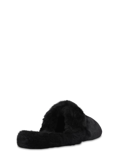 Pre-owned Versace Black Medusa Fur Slippers