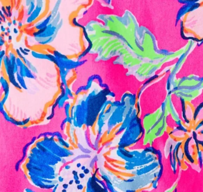 Pre-owned Lilly Pulitzer Size 4 Marilisa Stretch Midi Dress Last Bud Not Least In Pink