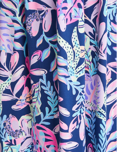 Pre-owned Lilly Pulitzer Size Medium Manuela Maxi Dress You've Been Spotted In Oyster Bay Navy