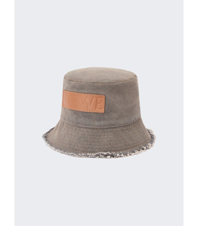 Shop Loewe Frayed Bucket Hat Brown