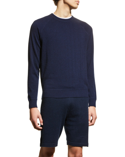 Shop Nomad Men's Bleecker Cashmere Crewneck Sweater In Blue