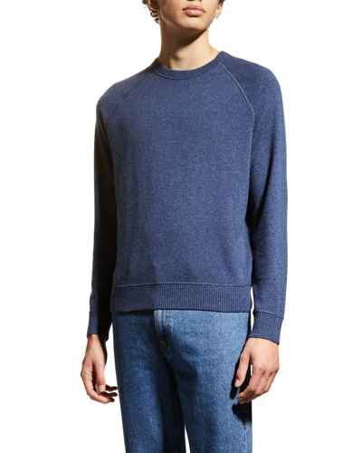 Shop Nomad Men's Bleecker Cashmere Crewneck Sweater In Blue Pattern