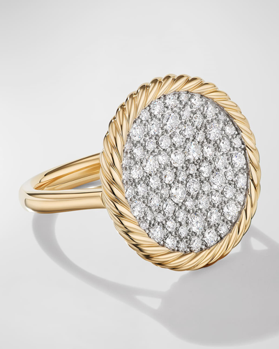 Shop David Yurman Dy Elements Ring With Diamonds In 18k Gold, 21.2mm