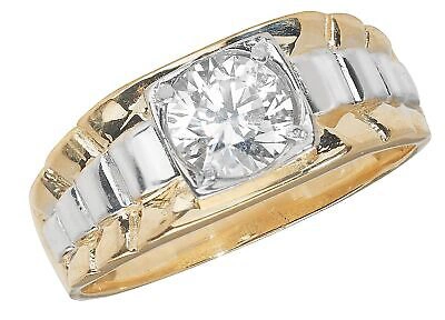 Pre-owned Markenlos Herren Ring Gekennzeichnet Gelbgold Vergoldet