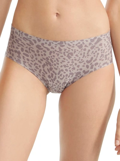 Shop Chantelle Soft Stretch Hipster In Taupe Leopard