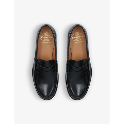 Shop Church Mens  Gateshead Leather Penny Loafers In Black