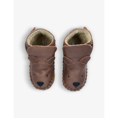 Shop Donsje Kapi Bear Leather Boots 6-12 Months In Brown