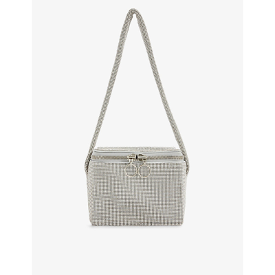 Shop Kara Crystal-embellished Mesh Cooler Bag In White