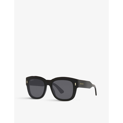 Shop Gucci Women's Black Gg1110s Square-frame Acetate Sunglasses