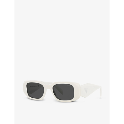 Prada Womens White Pr 17ws Rectangular-frame Acetate Sunglasses In White