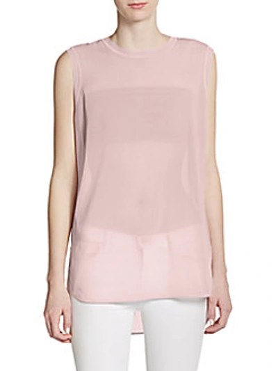 Vince Silk Sleeveless Top In Violet