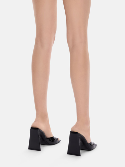 Attico Devon 85mm Patent-leather Mules In Black
