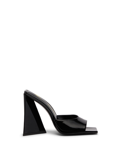 Attico Devon 85mm Patent-leather Mules In Black