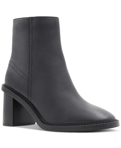 Shop Aldo Filly Block-heel Booties Women's Shoes In Black Smooth