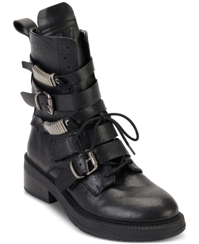 Shop Dkny Women's Ita Buckled Boots In Black