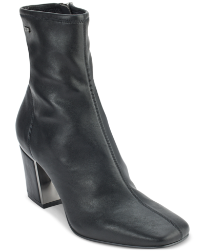 Shop Dkny Women's Cavale Ankle Booties In Black Smooth