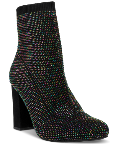 Shop Wild Pair Baybe Bling Sock Booties, Created For Macy's In Black Ab Bling