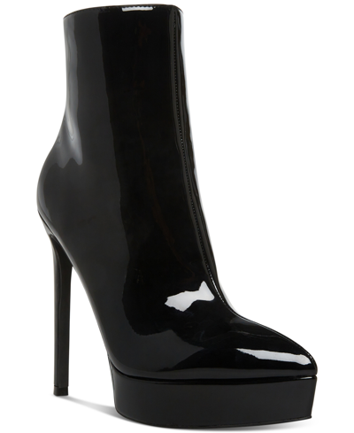 Shop Madden Girl Women's Lorilee Pointed-toe Platform Dress Booties In Black Patent