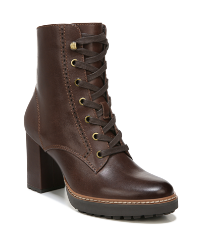 Shop Naturalizer Callie Lug Sole Booties In Chocolate Brown Leather