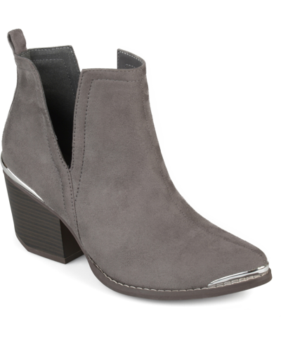 Shop Journee Collection Women's Issla Block Heel Western Booties In Gray