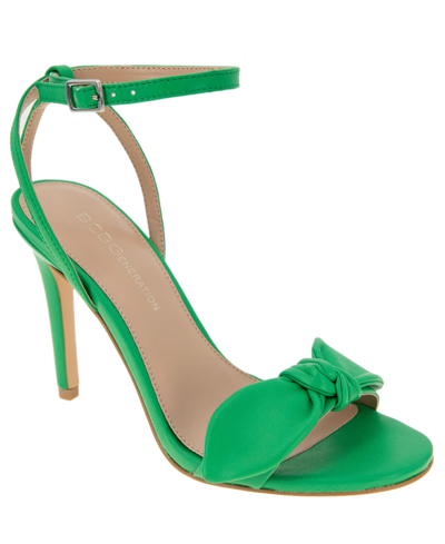 Shop Bcbgeneration Women's Jamina Bow Detail Dress Sandal In Lucky Green Leather