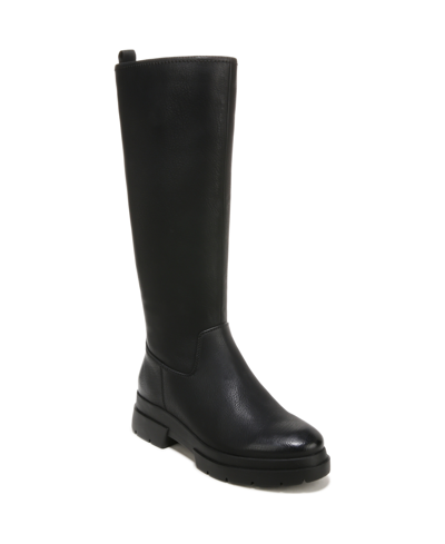 Soul Naturalizer Orchid Womens Leather Bock Heel Knee-high Boots In Black Smooth Faux Leather