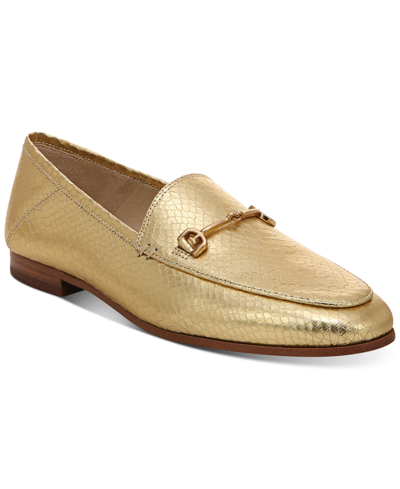 Shop Sam Edelman Women's Loraine Tailored Loafers Women's Shoes In Gold Lizard Metallic