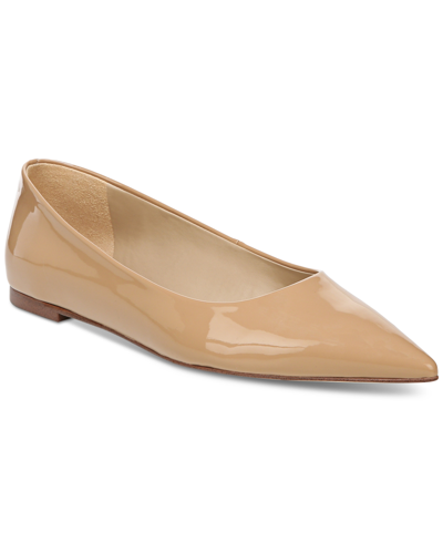 Shop Sam Edelman Women's Wanda Pointed Toe Flats Women's Shoes In Golden Sand Patent