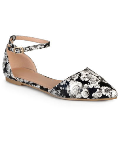 Shop Journee Collection Women's Reba Ankle Strap Pointed Toe Flats In Floral
