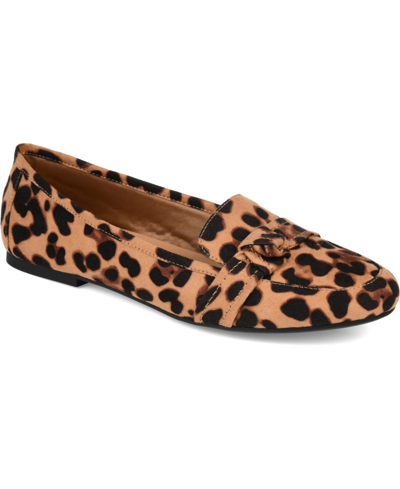 Shop Journee Collection Women's Marci Slip On Flats In Leopard