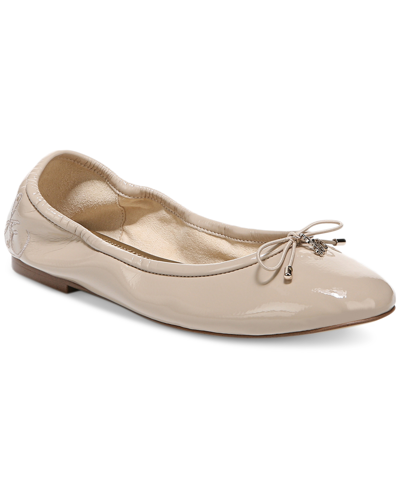 Shop Sam Edelman Women's Felicia Ballet Flats Women's Shoes In Chai Latte Patent