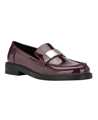 Calvin Klein Women's Gerona Classic Loafers Women's Shoes In Dark Red  Patent | ModeSens
