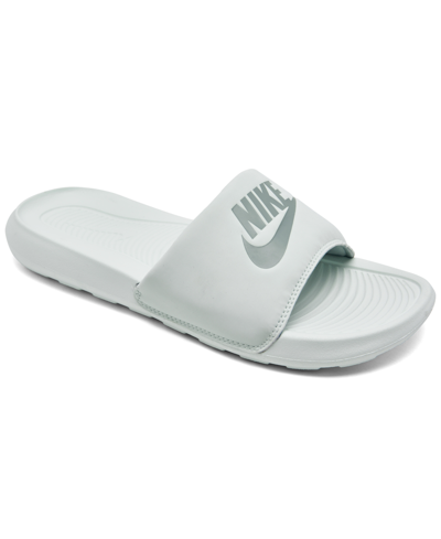 Shop Nike Women's Victori One Slide Sandals From Finish Line In Barely Green/sage