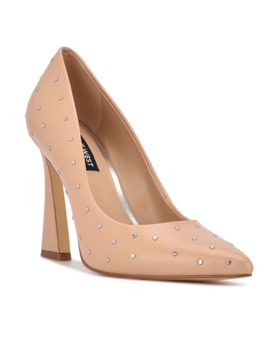 Shop Nine West Women's Tenry Studded Dress Pumps In Light Natural